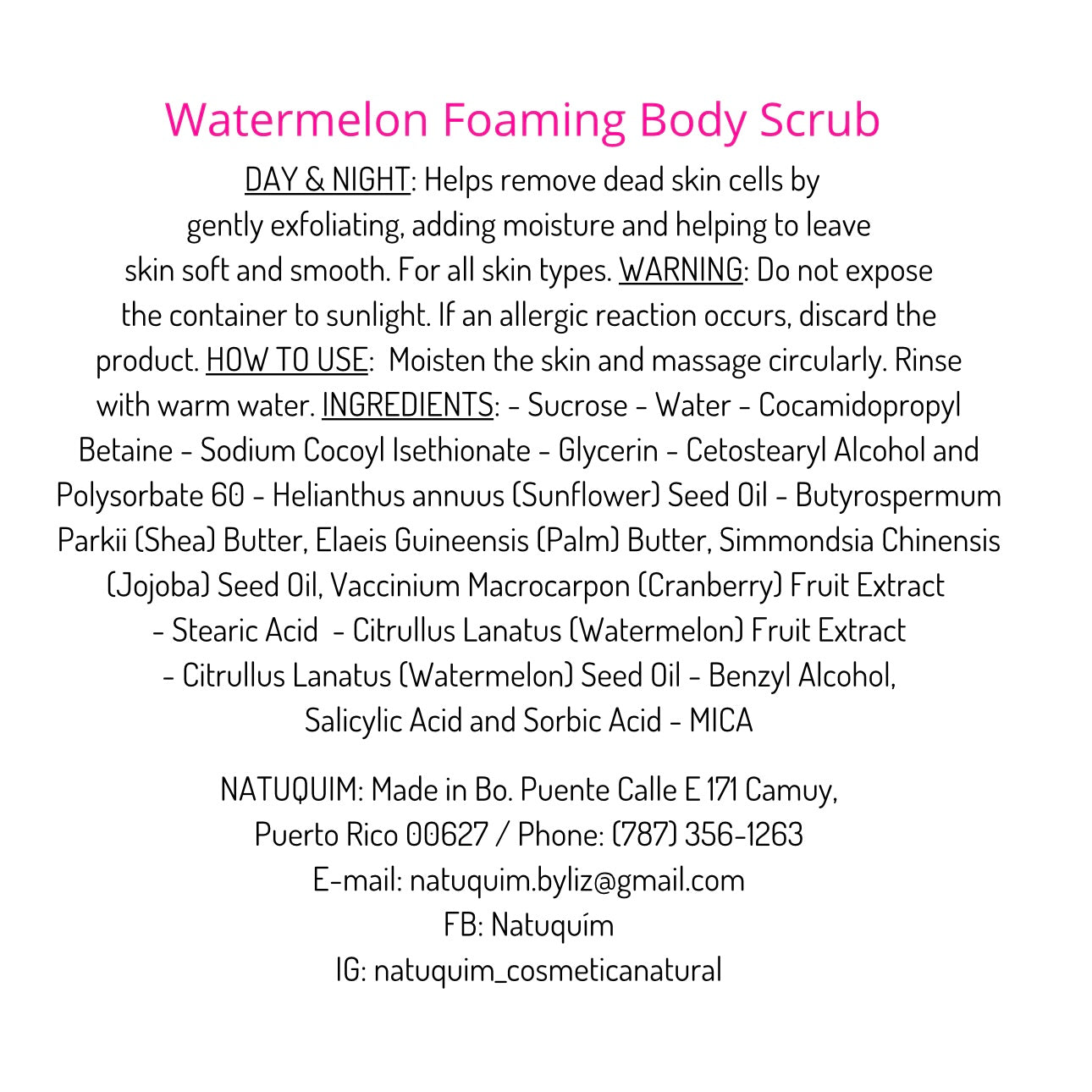 Foaming Body Scrubs