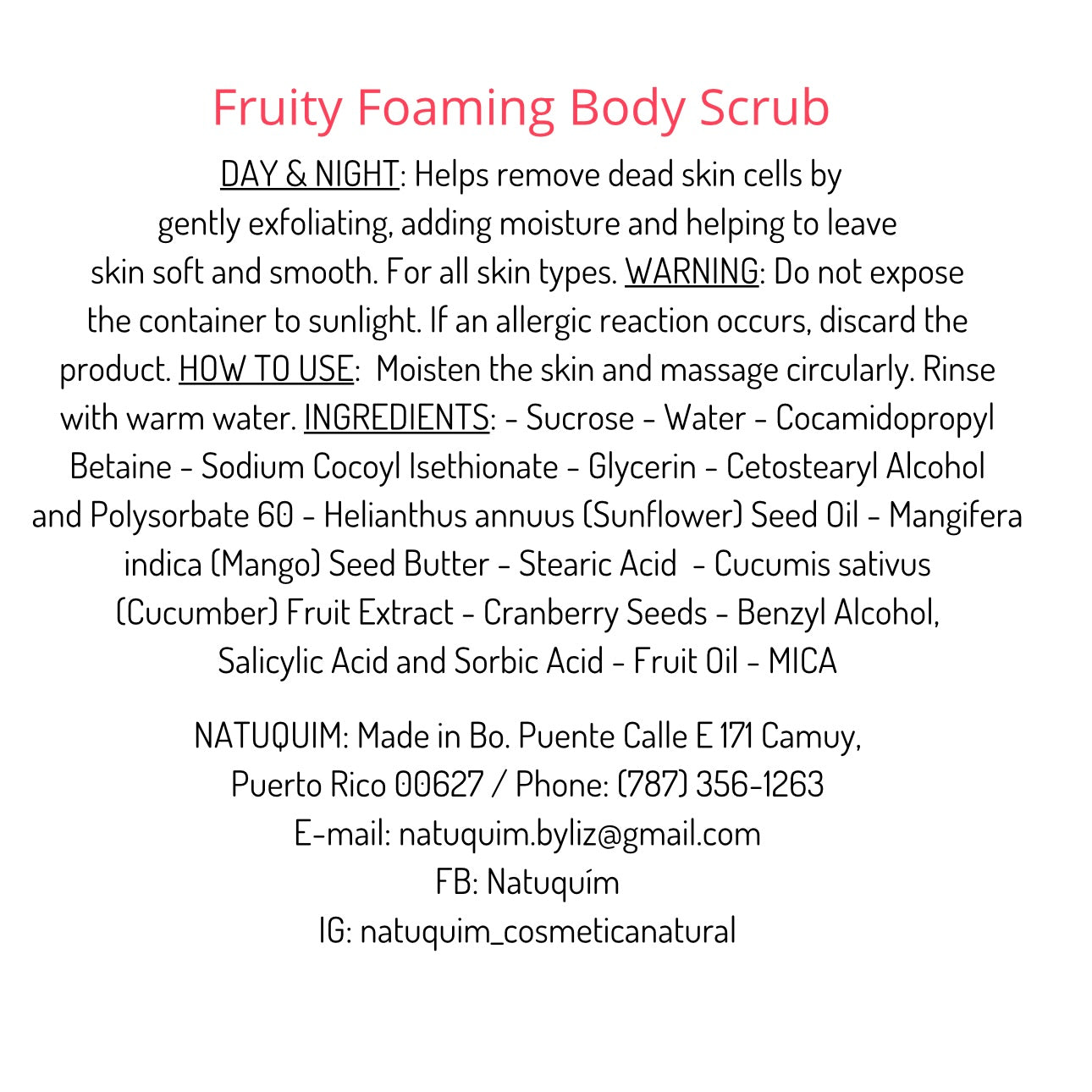 Foaming Body Scrubs