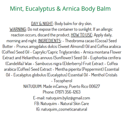 Mint, Arnica &amp; Eucalyptus Body Balm