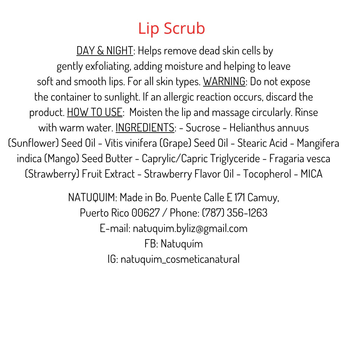 Lip Scrub Natuquím