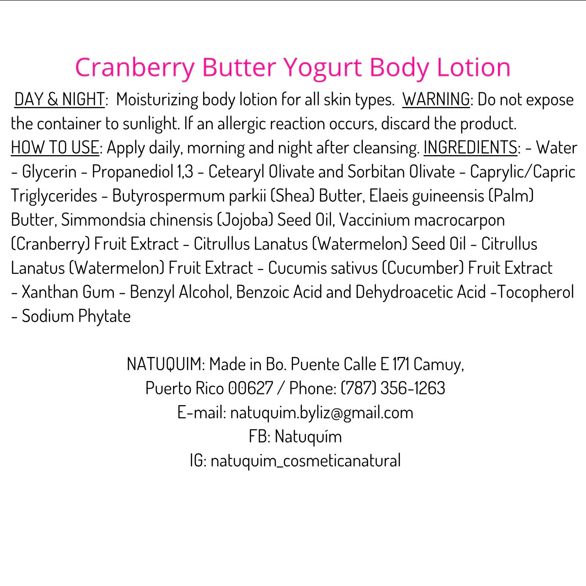 Yogurt Body Lotion