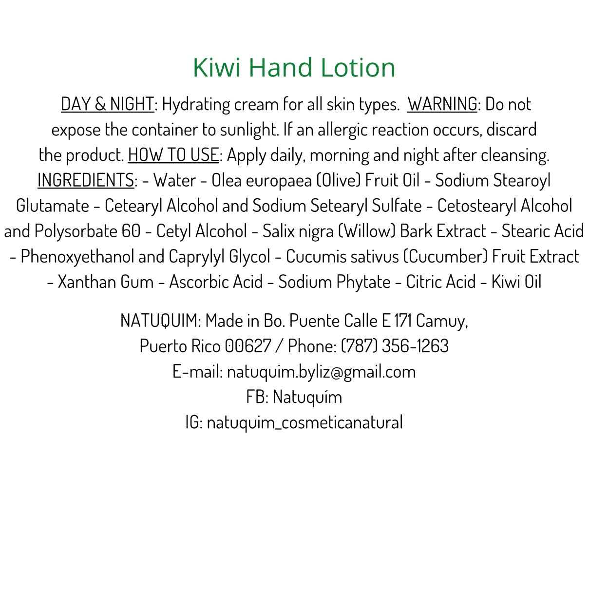 Hand Moisturizer Lotion